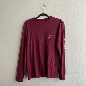 vineyard vines maroon long sleeve